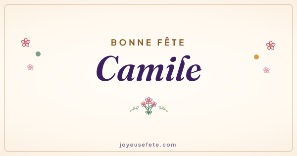 Image « Bonne fête Camile » au format large
