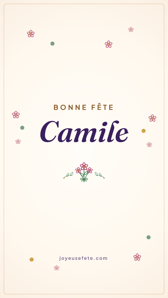 Image « Bonne fête Camile » au format story