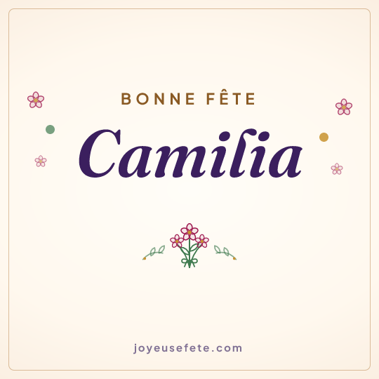 Image carrée « Bonne fête Camilia » pour WhatsApp
