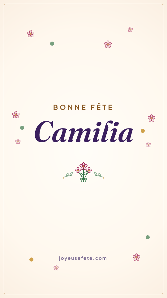 Image « Bonne fête Camilia » au format story