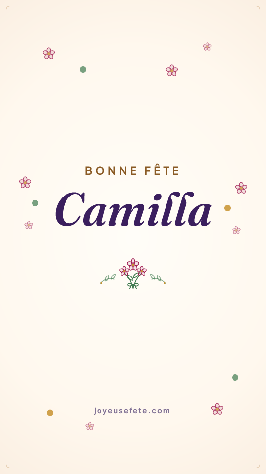 Image « Bonne fête Camilla » au format story
