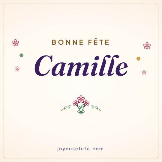 Image carrée « Bonne fête Camille » pour WhatsApp