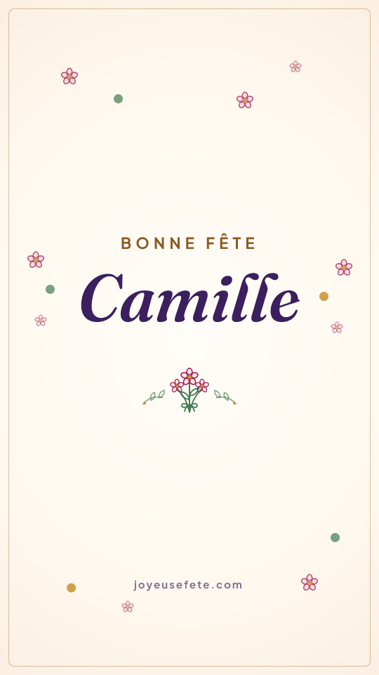 Image « Bonne fête Camille » au format story