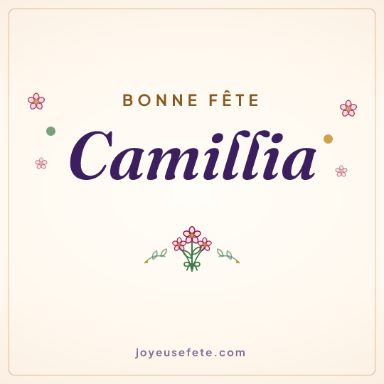 Image carrée « Bonne fête Camillia » pour WhatsApp