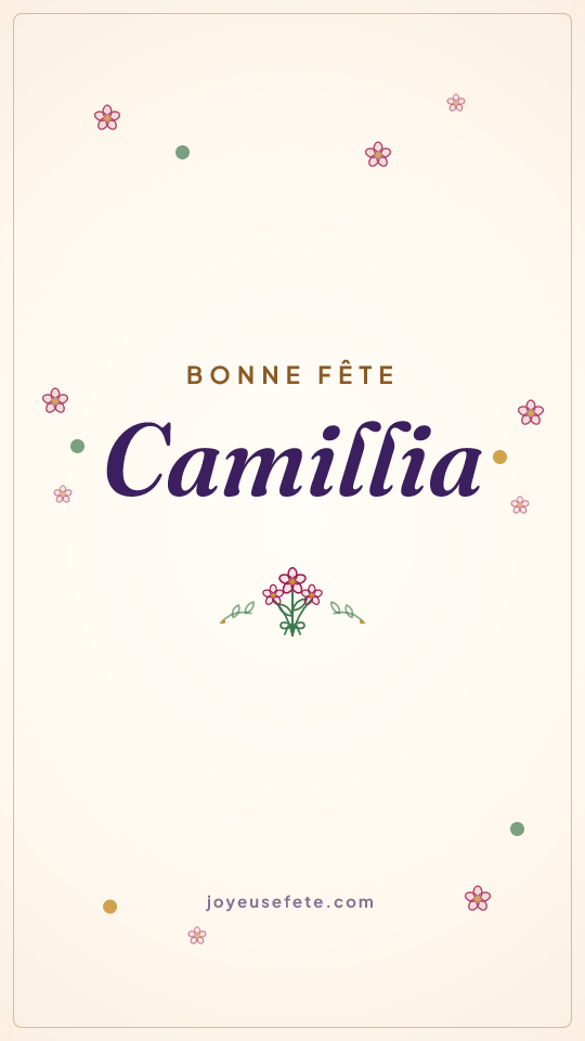 Image « Bonne fête Camillia » au format story