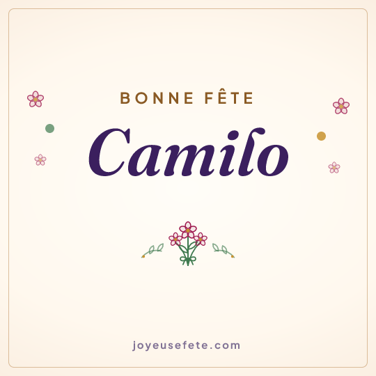 Image carrée « Bonne fête Camilo » pour WhatsApp