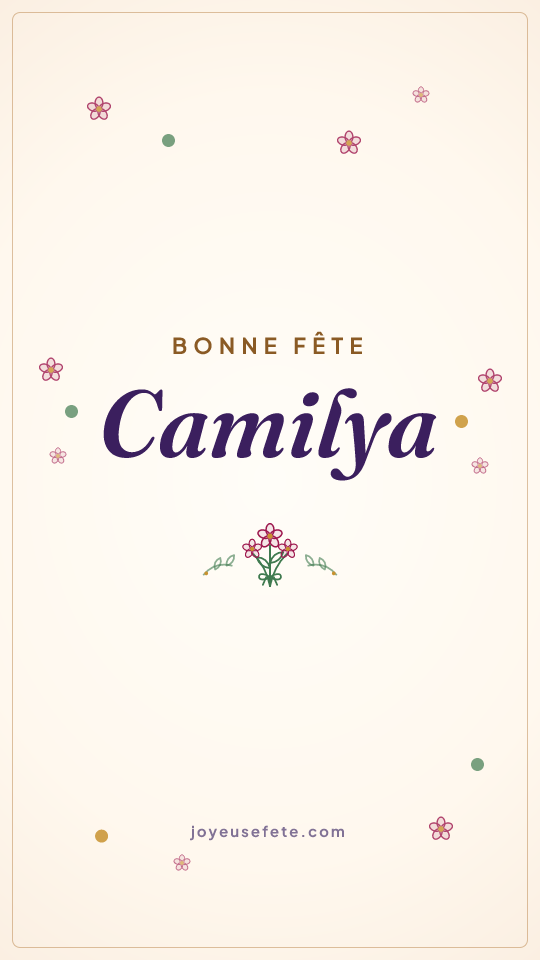 Image « Bonne fête Camilya » au format story