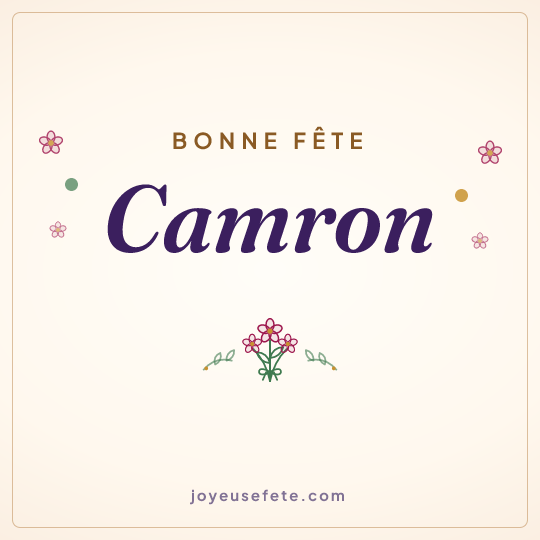 Image carrée « Bonne fête Camron » pour WhatsApp