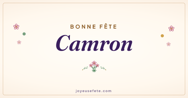 Image « Bonne fête Camron » au format large