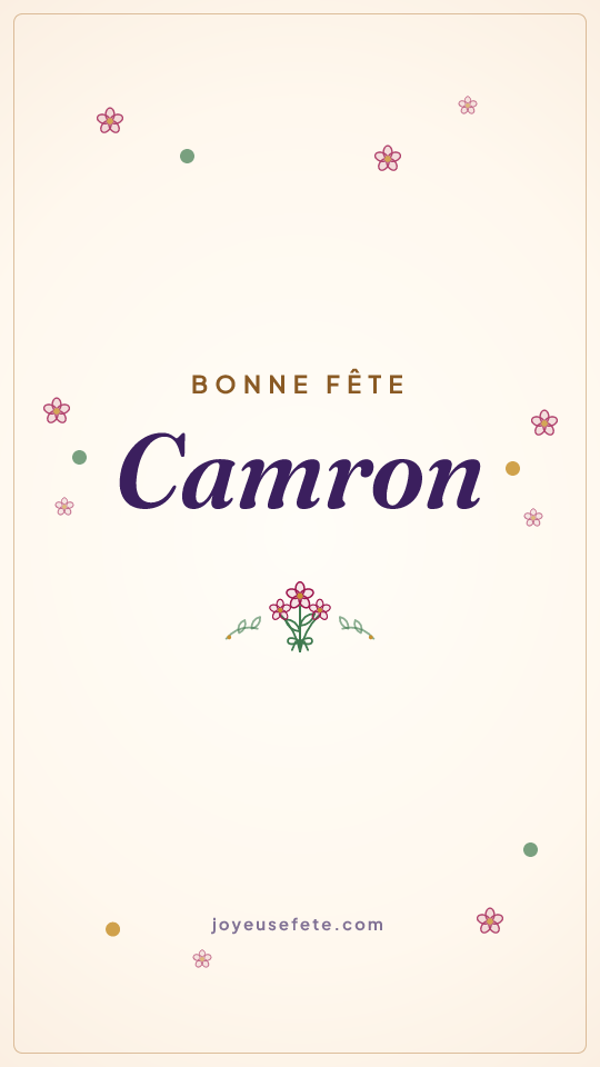 Image « Bonne fête Camron » au format story