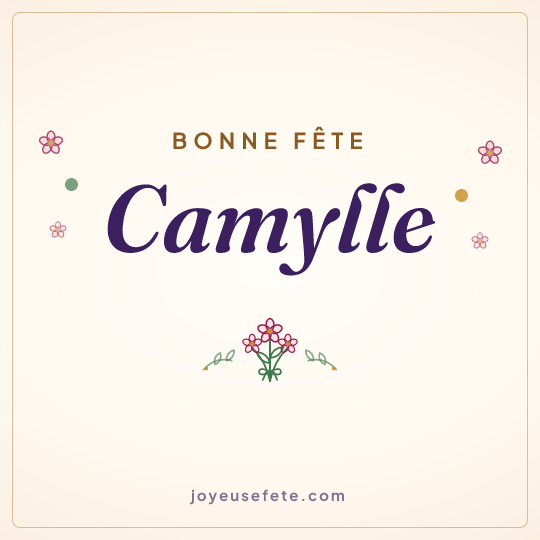 Image carrée « Bonne fête Camylle » pour WhatsApp