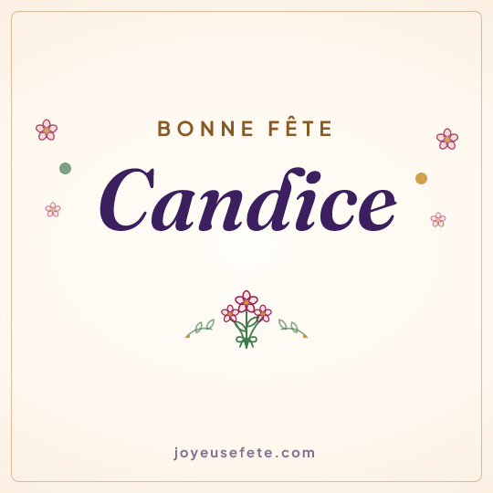 Image carrée « Bonne fête Candice » pour WhatsApp