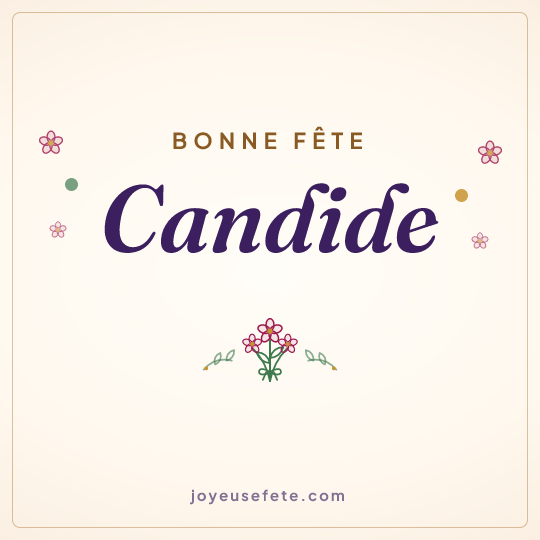 Image carrée « Bonne fête Candide » pour WhatsApp