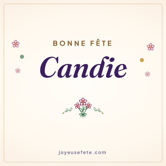 Image carrée « Bonne fête Candie » pour WhatsApp