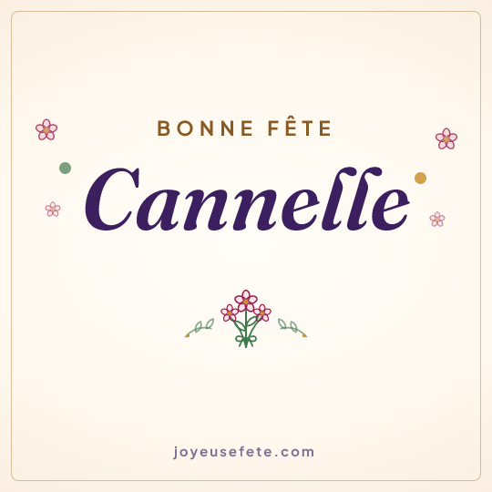 Image carrée « Bonne fête Cannelle » pour WhatsApp
