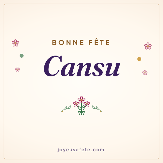 Image carrée « Bonne fête Cansu » pour WhatsApp