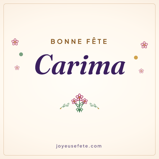 Image carrée « Bonne fête Carima » pour WhatsApp