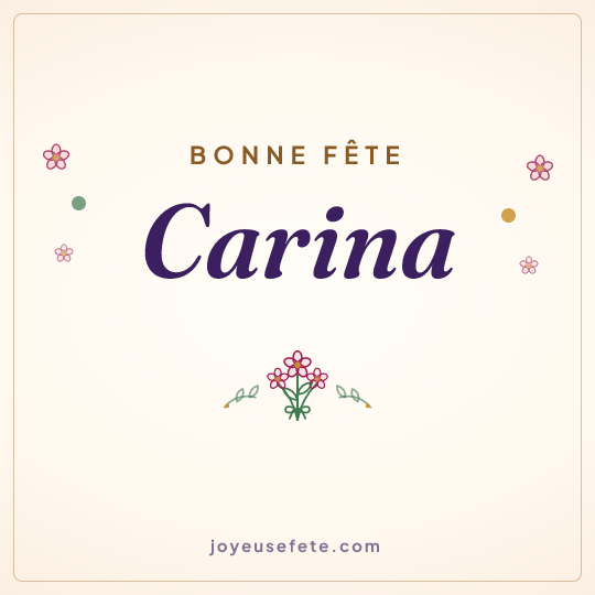 Image carrée « Bonne fête Carina » pour WhatsApp