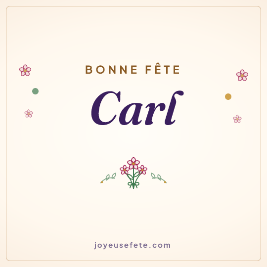 Image carrée « Bonne fête Carl » pour WhatsApp
