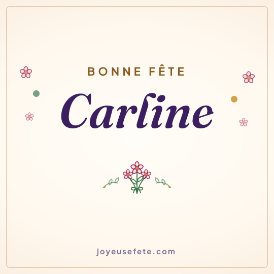 Image carrée « Bonne fête Carline » pour WhatsApp
