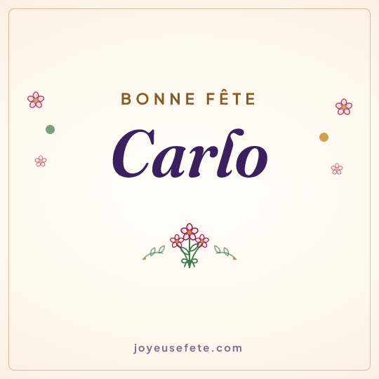 Image carrée « Bonne fête Carlo » pour WhatsApp