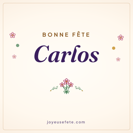 Image carrée « Bonne fête Carlos » pour WhatsApp