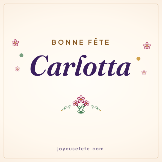 Image carrée « Bonne fête Carlotta » pour WhatsApp