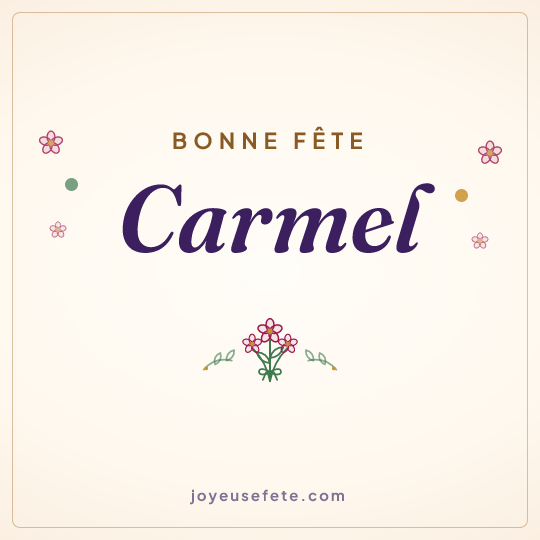 Image carrée « Bonne fête Carmel » pour WhatsApp