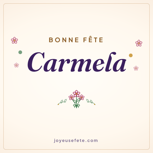 Image carrée « Bonne fête Carmela » pour WhatsApp