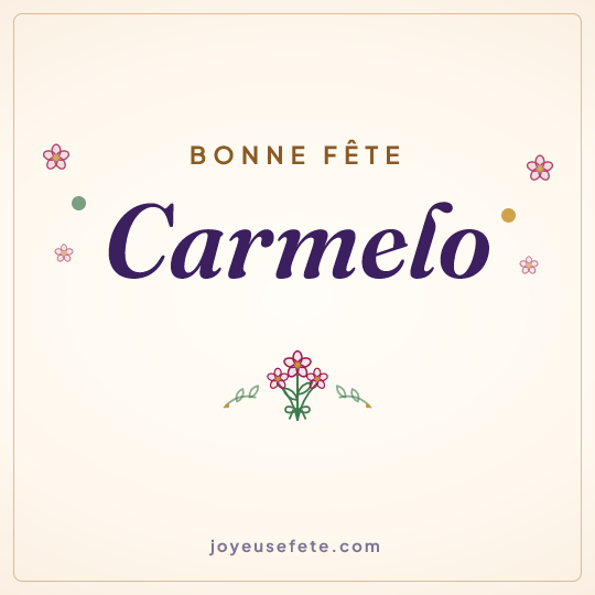 Image carrée « Bonne fête Carmelo » pour WhatsApp