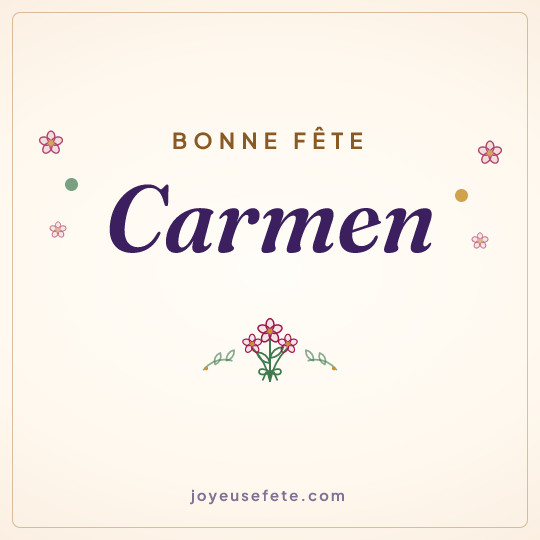 Image carrée « Bonne fête Carmen » pour WhatsApp