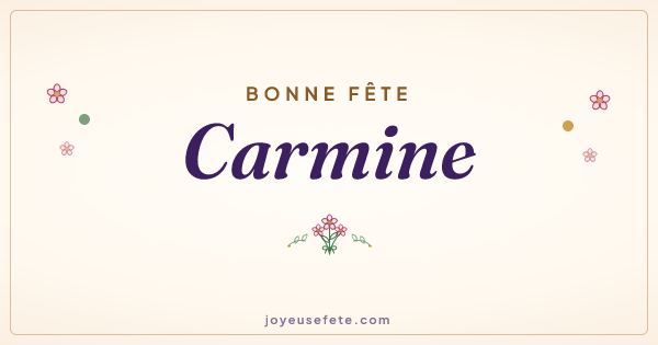 Image « Bonne fête Carmine » au format large