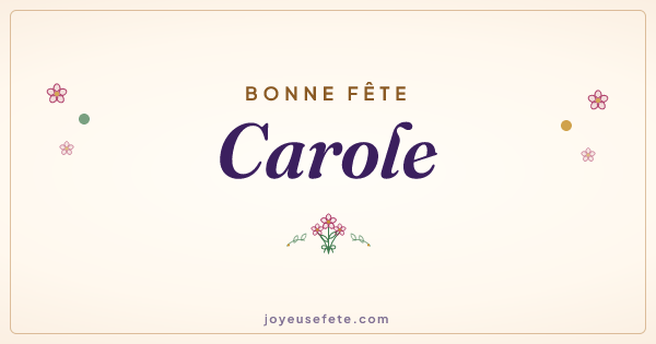 Image « Bonne fête Carole » au format large