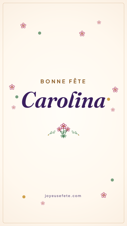 Image « Bonne fête Carolina » au format story