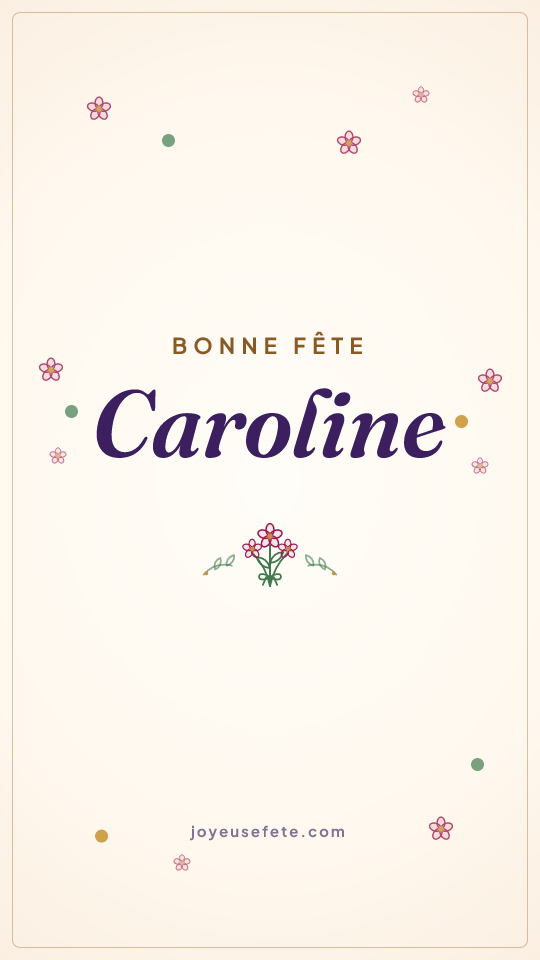 Image « Bonne fête Caroline » au format story