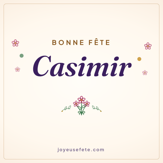 Image carrée « Bonne fête Casimir » pour WhatsApp
