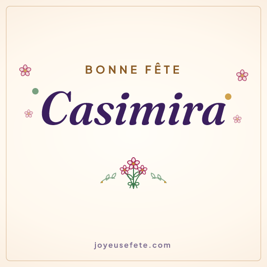 Image carrée « Bonne fête Casimira » pour WhatsApp
