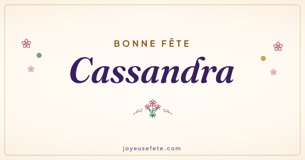 Image « Bonne fête Cassandra » au format large