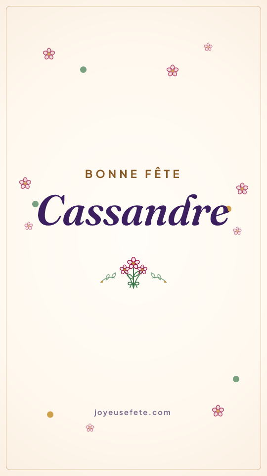 Image « Bonne fête Cassandre » au format story