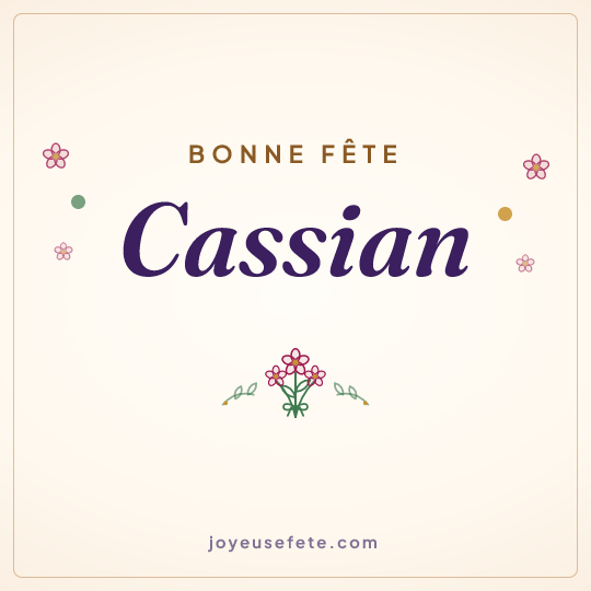 Image carrée « Bonne fête Cassian » pour WhatsApp