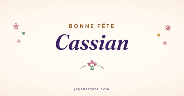 Image « Bonne fête Cassian » au format large