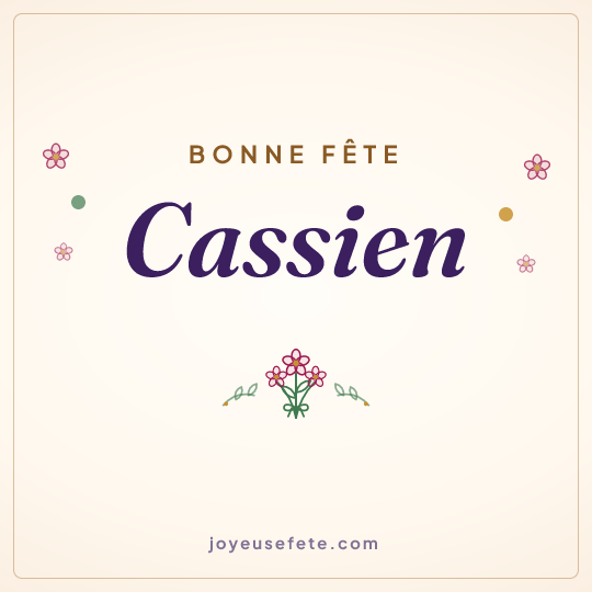 Image carrée « Bonne fête Cassien » pour WhatsApp