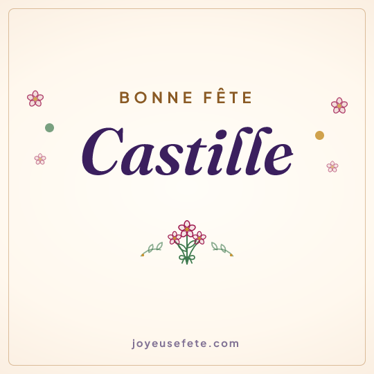 Image carrée « Bonne fête Castille » pour WhatsApp