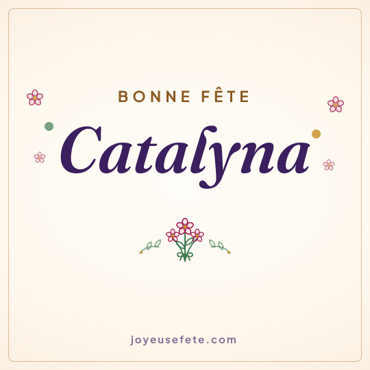 Image carrée « Bonne fête Catalyna » pour WhatsApp