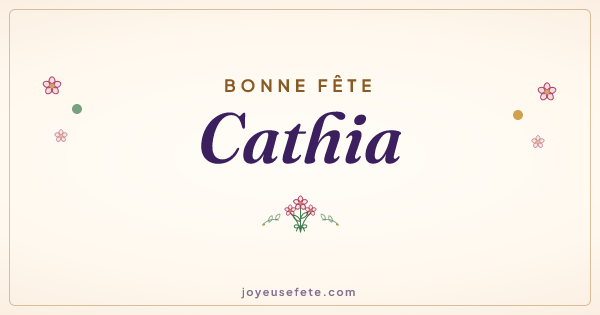 Image « Bonne fête Cathia » au format large