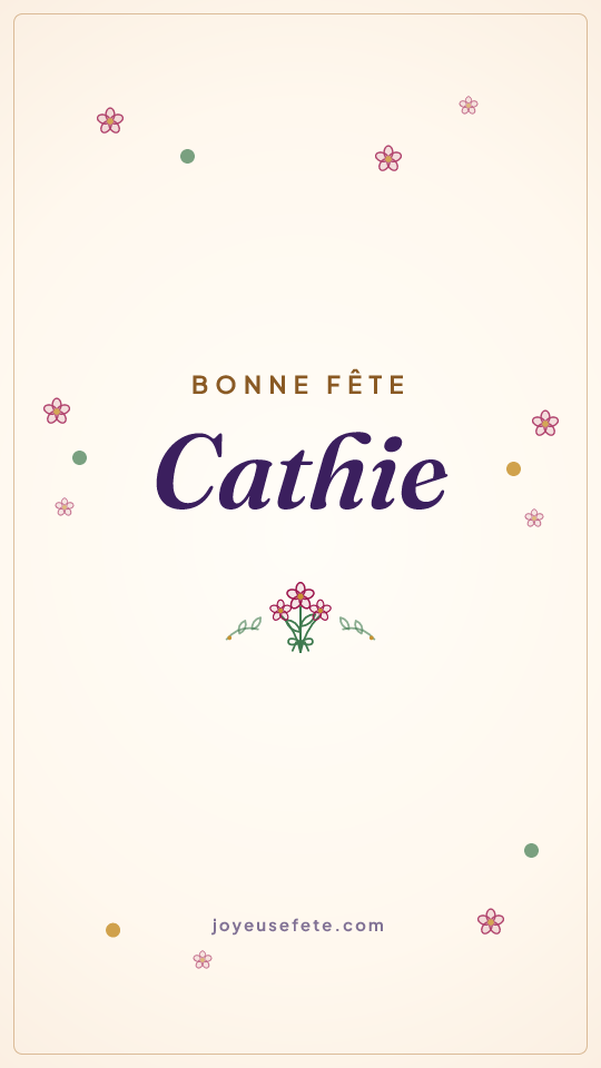 Image « Bonne fête Cathie » au format story