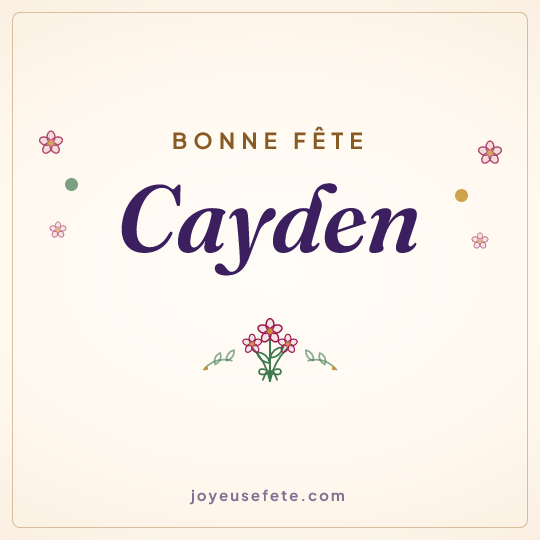 Image carrée « Bonne fête Cayden » pour WhatsApp