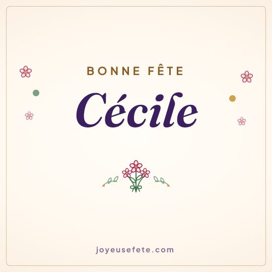 Image carrée « Bonne fête Cécile » pour WhatsApp