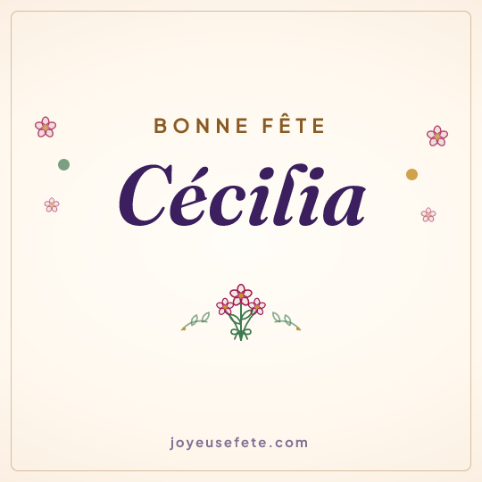 Image carrée « Bonne fête Cécilia » pour WhatsApp