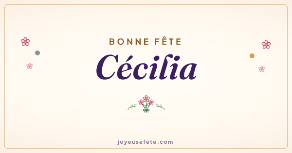Image « Bonne fête Cécilia » au format large